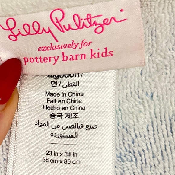 Lilly Pultizer for pottery barn blues hooded swim towel wrap coverup one size - Picture 5 of 6